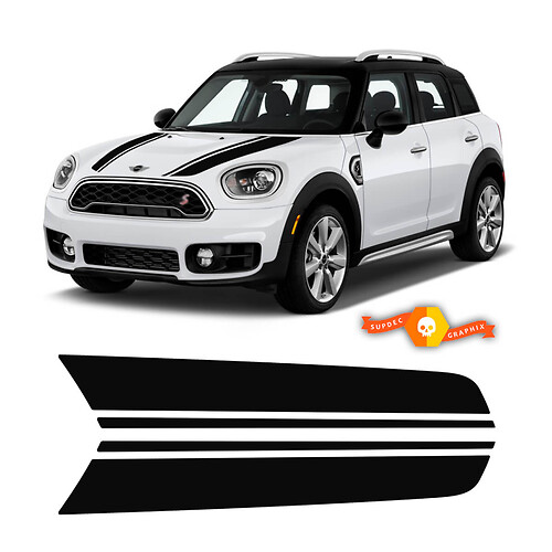Mini Cooper 2008-2017 Hood Clubman Countryman Racing Stripes Decals Stickers