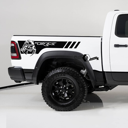 2x Dodge Ram TRX Rebel 2022+  2023+ 1500 Bed Side Stripe TRX Truck Vinyl Sticker Decal Graphic