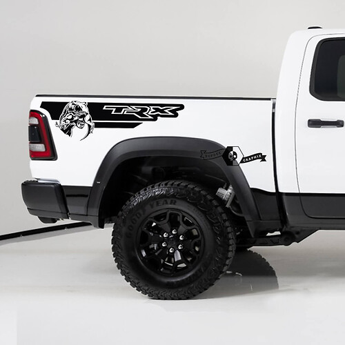 2x Dodge Ram TRX Rebel 2022+   2023+ 1500 Bed Side Stripe TRX Truck Vinyl Stickers Decals Graphic