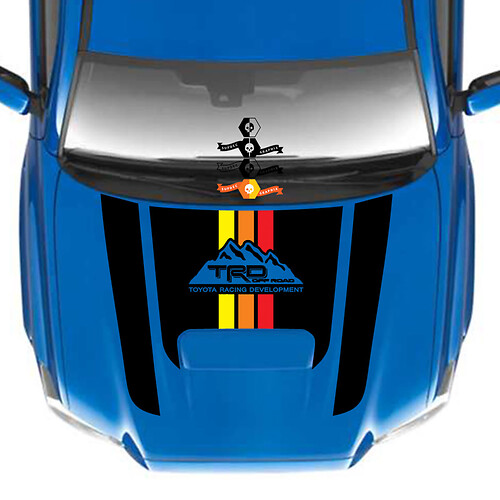 TRD Tacoma Hood Decal with Scoop 4x4 PRO Sport Off Road Vintage Stripes Mountains Vinyl Sticker