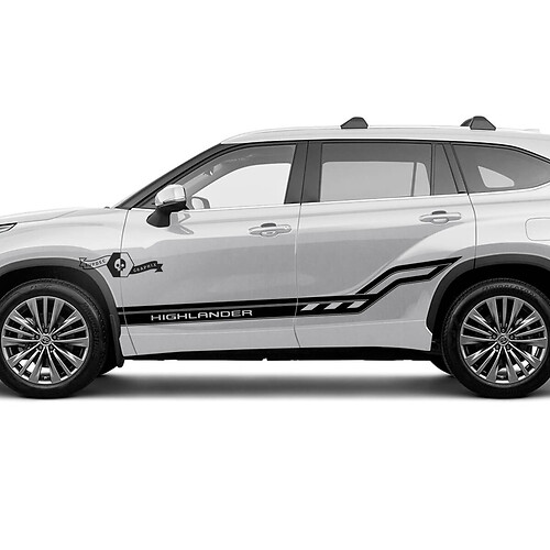 Pair Toyota 2020 Highlander Doors Bed Side Trim Decal Graphic Sticker Side Stripe Kit