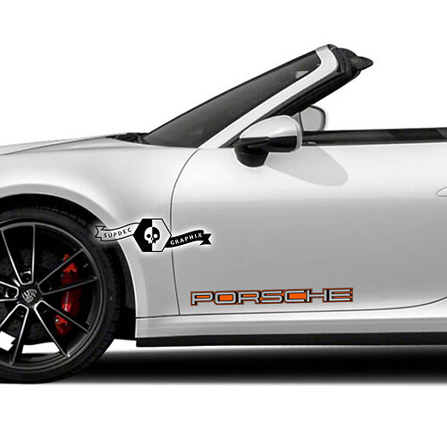 2 Porsche 911Carrera 2 Colors Shadow Side Doors Kits Decals Stickers