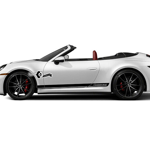 2 Porsche 911 Porsche Carrera Rocker Panel Side Trim Stripes Doors Kit Decal Sticker 