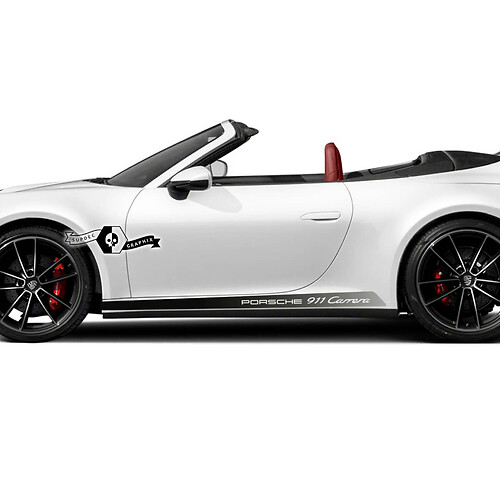 2 New Porsche 911 Porsche Carrera Rocker Panel Sid Slim Gradient Stripes Doors Kit Decal Sticker
