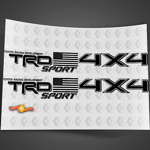 2 side Toyota TRD Truck USA FLAG SPORT 4x4 Sport Toyota Racing Tacoma Decal Vinyl Sticker