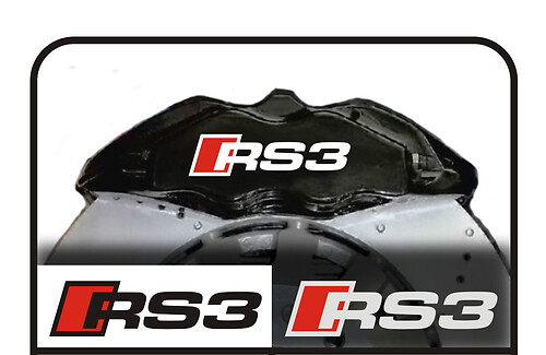2 x RS3 Stickers Brake Caliper AUDI A3 S3 RS TT S-line decal
