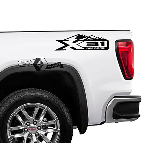 X31 GMC 2023 Sierra 1500 PRO SLE ELEVATION SLT Pickup Truck GM X31 Mountains off-road 4x4 Decals Stickers 
