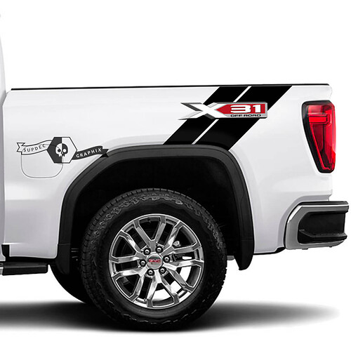 GMC 2023 Sierra 1500 PRO SLE ELEVATION SLT Pickup Truck GM X31 Hash off-road 4x4 Decals Stickers 