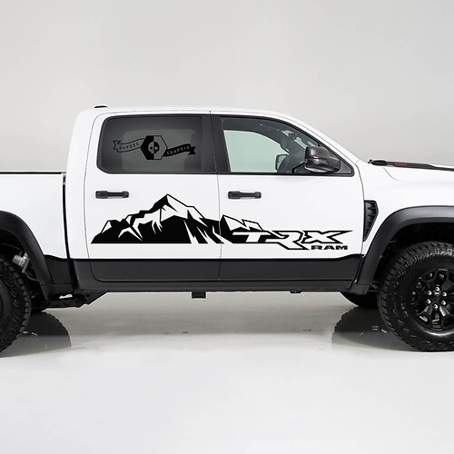 2x Dodge Ram TRX Rebel 2022 2023 1500 Side Splash TRX Mountains Truck Vinyl Sticker Decal Graphic