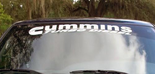 CUMMINS TURBO DIESEL WINDOW WINDSHIELD BANNER Vinyl Sticker Decal
