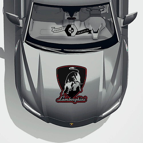 Lamborghini Urus 2021 2022 2023 Hood Logo Vinyl Decal Sticker Graphics Trim 2 Colours 