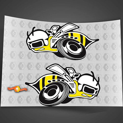 Pair Dodge Super Bee vinyl Sticker Decal full color over laminated for car & trucks