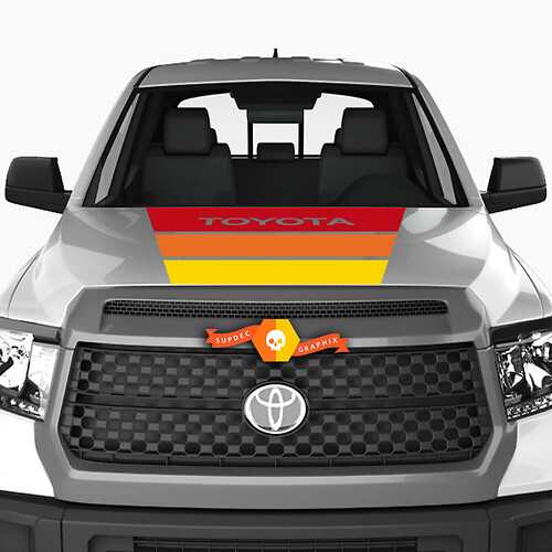 Hood Old School Graphics Sticker Decal for TOYOTA TUNDRA 2018
