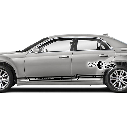 2X Chrysler 300 2022 2023 Logo Modern Touring Rocker Panel Graphics Car Vinyl Decals Stickers