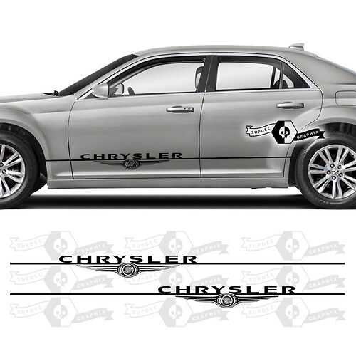 Pair Chrysler 300 2021 2022 2023 Logo Touring Rocker Panel Graphics Car Vinyl Decals Stickers
