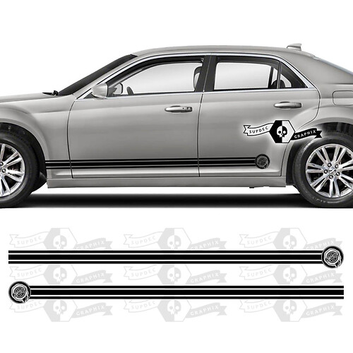 Pair Chrysler 300 2021 2022 2023 Touring Rocker Panel Graphics Car Vinyl Decals Stickers
