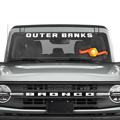 Bronco Outer Banks Logo Vinyl Sticker Decal Windshield Banner