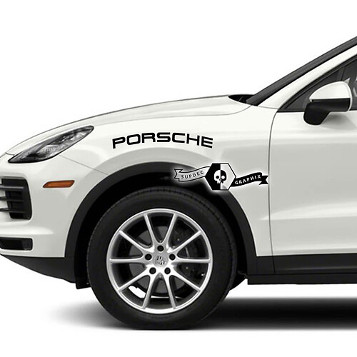 2x Porsche 2023 Porsche Cayenne Fender Decals Stickers