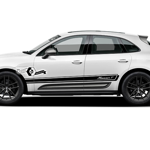 2x Porsche 2023 Porsche Macan T  Side Trim Stripes Doors Decal Stickers