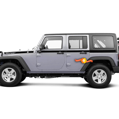 Pair Jeep Wrangler Retro All Over The Car Length Decal Sticker Side Door Graphics  Wrangler JK 2 or 4 Door

