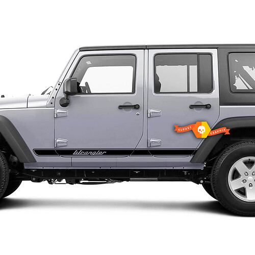 Pair Jeep Wrangler Retro All Over The Car Length Decal Sticker Side Doors down Graphics  Wrangler JK 2 or 4 Door