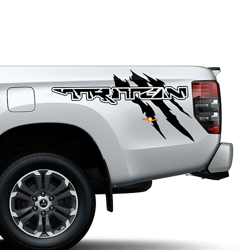 Side Bed Claws Scratch Raptor Style Vinyl Decal Stickers Kit for Mitsubishi Triton
