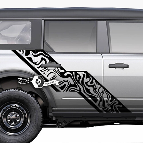 Pair of  Doors Side Doors Graphics Splash Decals Stickers for Ford Bronco 20212022 2023