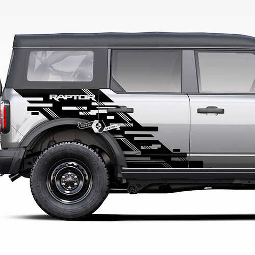 Side Fender Ford Bronco Raptor Graphics Splash Decals Stickers