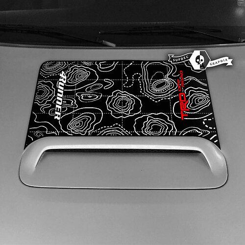 Toyota 4runner TRD Hood Scoop Sticker Decal Graphic Topographic Map 3 Colors Logo 2020 2021 2022 2023