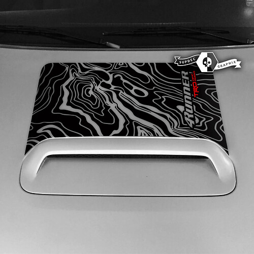 Toyota 4runner TRD Hood Scoop Sticker Decal Graphics Topographic Map 2020 2021 2022 2023
