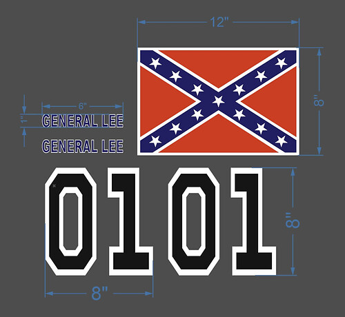 General Lee Decal Kit Vinyl Decal Stickers