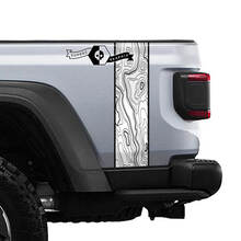 Jeep Gladiator JT Rubicon Mojave Topographic Map Rear Side Stripe Vinyl Graphics 2