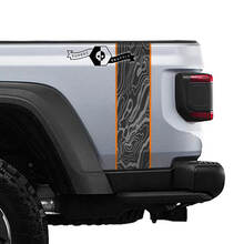 Jeep Gladiator Logo Topographic Map Rear Side Mojave Stripe Vinyl Graphics 3 colors 2