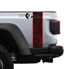 Jeep Gladiator Logo Topographic Map Rear Side Mojave Stripe Vinyl Graphics 2 colors 2