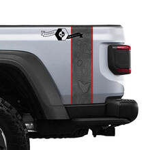 Jeep Gladiator Topographic Map Rear Side Stripe Vinyl Graphics 3 colors 2