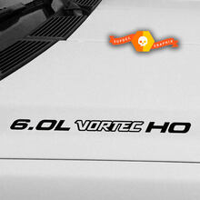 2 Sets 6.0l Vortec Ho Hood Stickers Decals Chevy Truck 4x4 2