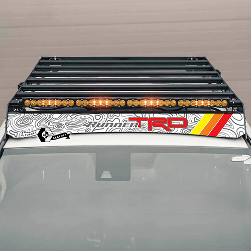 4Runner 2014 -- 2023+ ROOF RACK Topographic Map TRD  Decal stripe Sticker for Toyota 4Runner