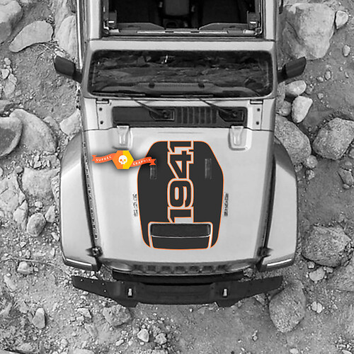 Hood For 2021 2022 2023 Jeep 1941 Edition Wrangler Rubicon Sticker Graphics Vinyl SupDec Design
