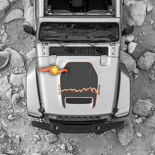 Hood For 2021 2022 2023 Jeep Mountains Edition Wrangler Rubicon Sticker Graphics Vinyl SupDec Design