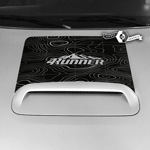 Toyota 4runner TRD Off Road Hood Scoop Sticker Decal Graphic Mountains Topographic Map 2 Colors 2020 2021 2022 2023