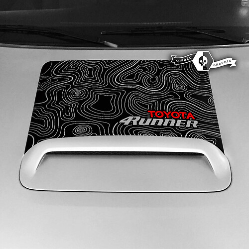 Toyota 4runner TRD Hood Scoop Sticker Decal Graphic Topographic Map Logo 2 Colors 2020 2021 2022 2023