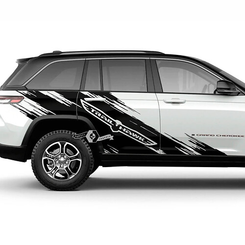 Pair 2023+ Jeep Grand Cherokee Trailhawk Doors Mud Splash Graphic Sticker Decal 