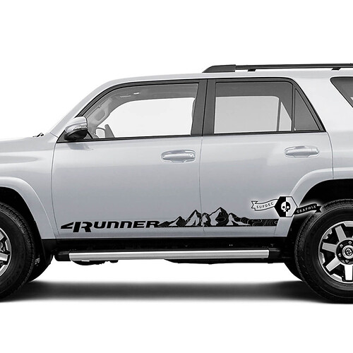 Pair 4Runner 2023 Side Door Vinyl Mountains Decals strip Stickers for Toyota 4Runner TRD 