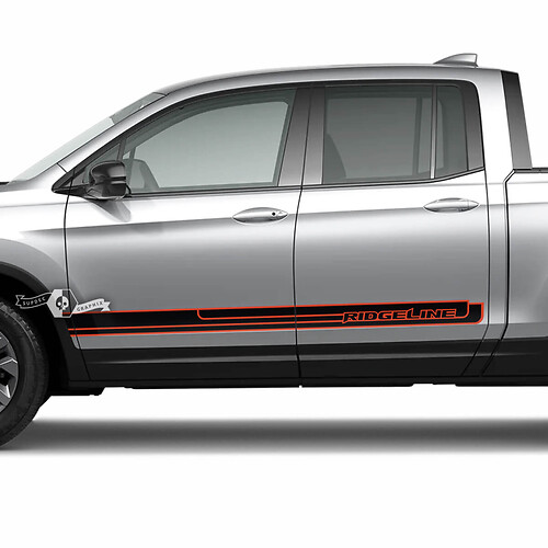 Pair Honda Ridgeline 2023 Side Door Trim Stripes Stickers Decals Vinyl Graphics 2 Colors
