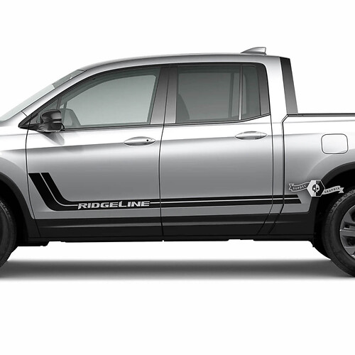 Pair Honda Ridgeline 2023 Side Doors Lines Logo Curved Stripes Stickers Decals Vinyl Graphics