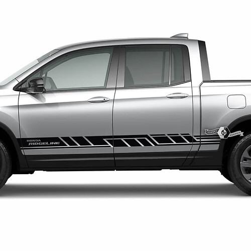 Pair Honda Ridgeline 2023 Side Doors Lines Logo Stripes Stickers Decals Vinyl Graphics SupDec Design 