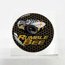 Rumble Bee Honeycomb Yellow Fuel Door Insert emblem domed Sticker Decal for Challenger Dodge 2