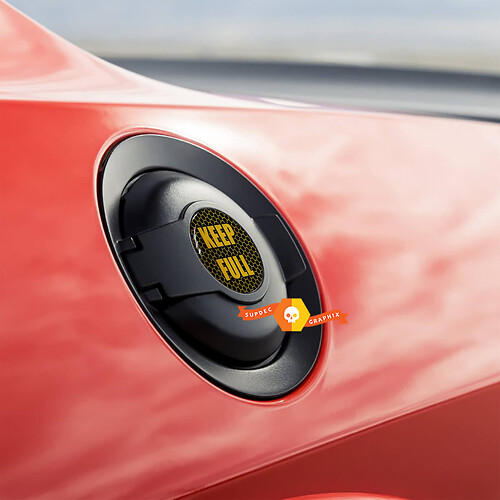 Keep Full Honeycomb Yellow Fuel Door Insert emblem domed Sticker Decal for Challenger Dodge