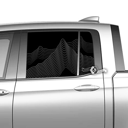 Pair Honda Ridgeline Mountains Vinyl Window Doors Decal Sticker Graphics
