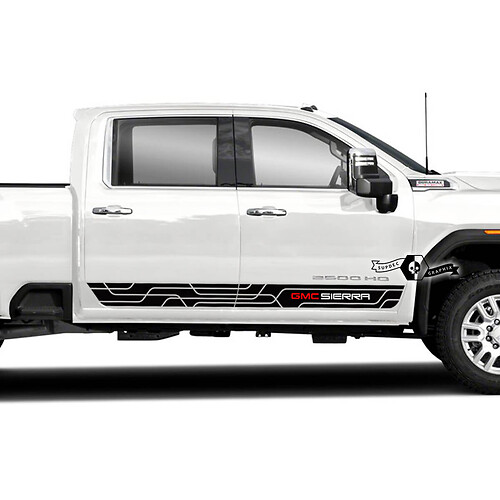Pair GMC Sierra 2500HD 2022 Side Vinyl Stripes Sticker Decal for GMC Sierra Door Panel Graphics 2 Colors